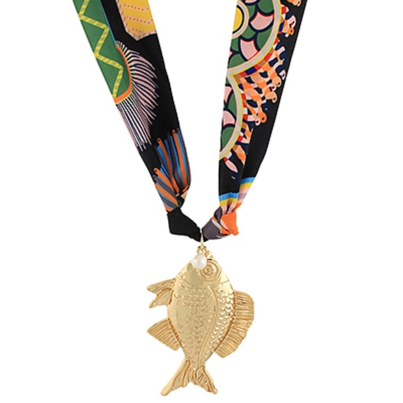 Fish Pendant Scarf Necklace - Picture 1 of 1